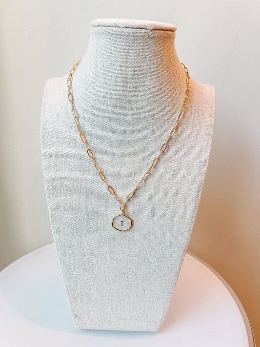 The Pearl Cross Necklace