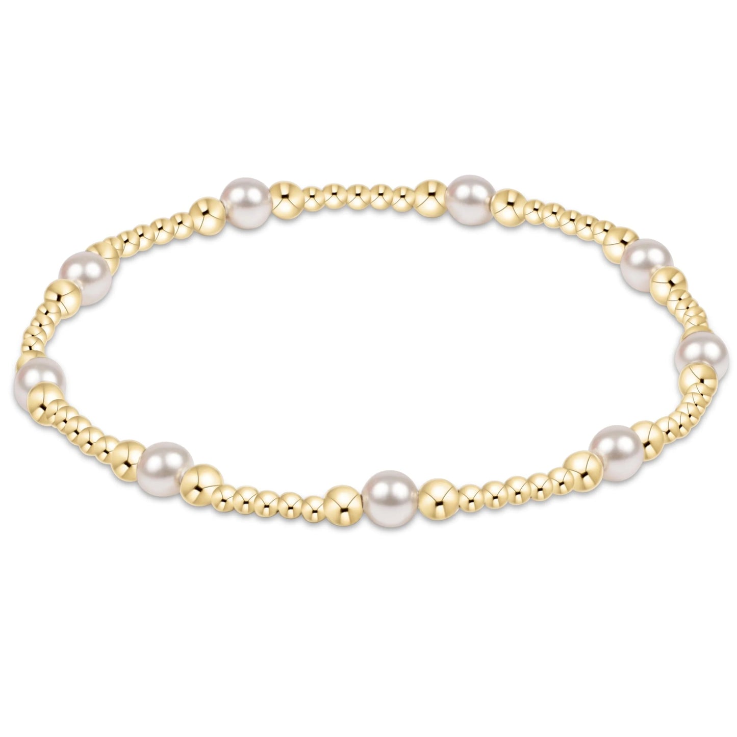 ENewton/ Classic Purpose Pattern 4MM Bead Bracelet-Pearl