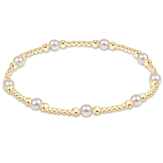 ENewton/ Classic Purpose Pattern 4MM Bead Bracelet-Pearl
