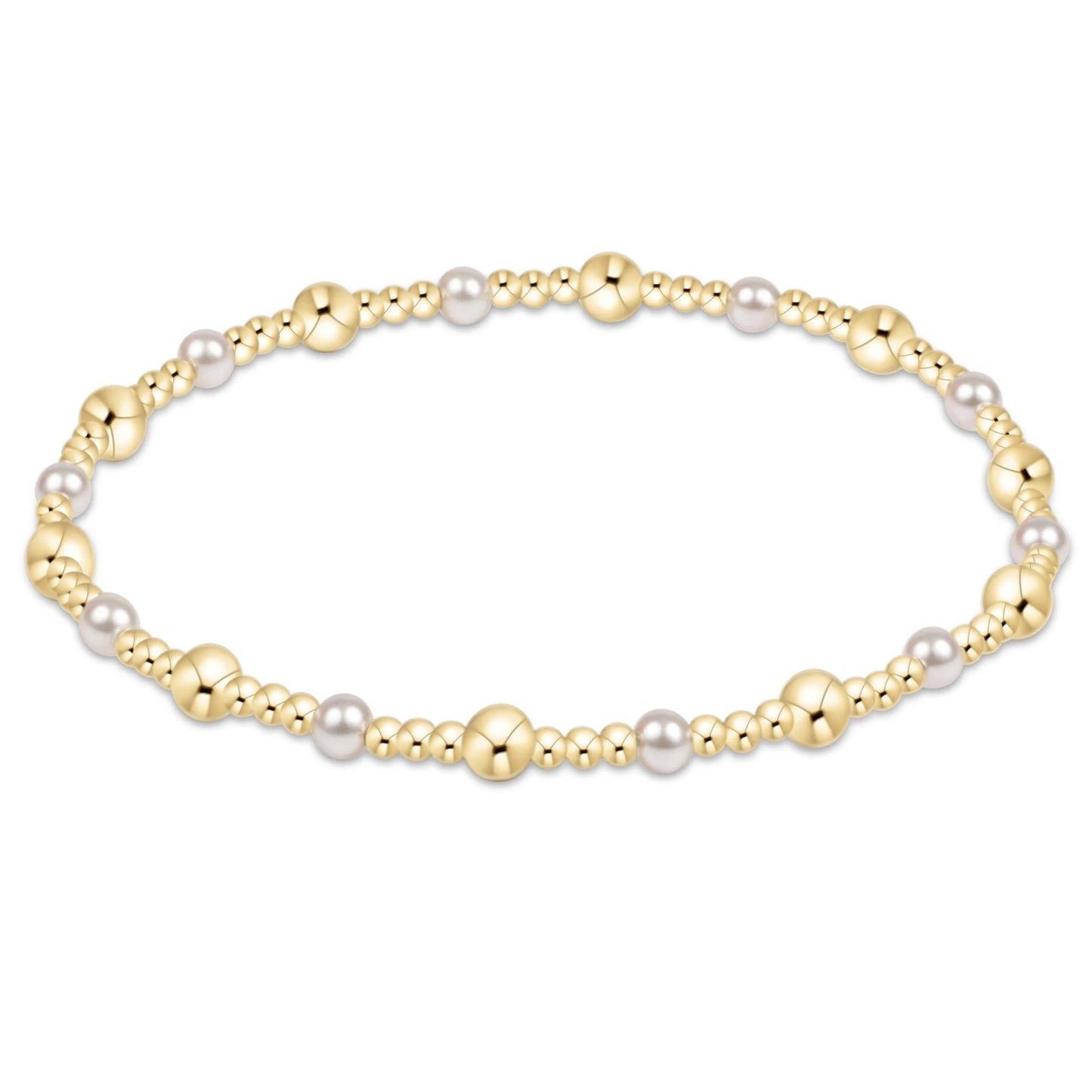 ENewton/ Classic Gold Sincerity 4MM Bead Bracelet-Pearl