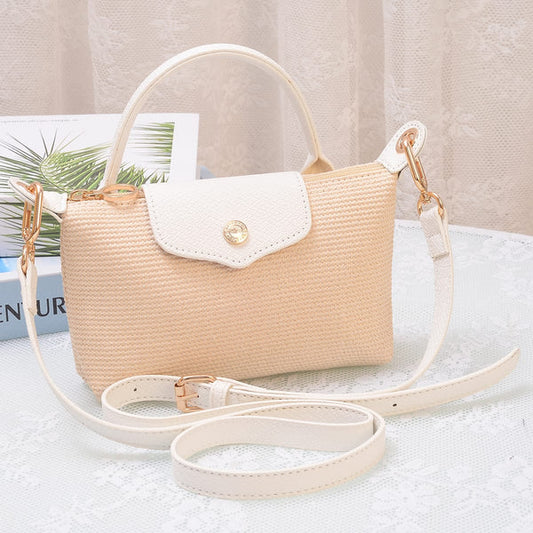 The Scottie Straw Crossbody/ White