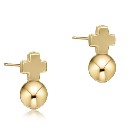 ENewton/ Signature Cross Gold Stud- Classic Gold