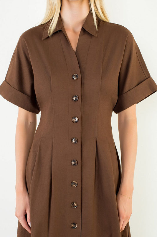 The Brenda Button Dress