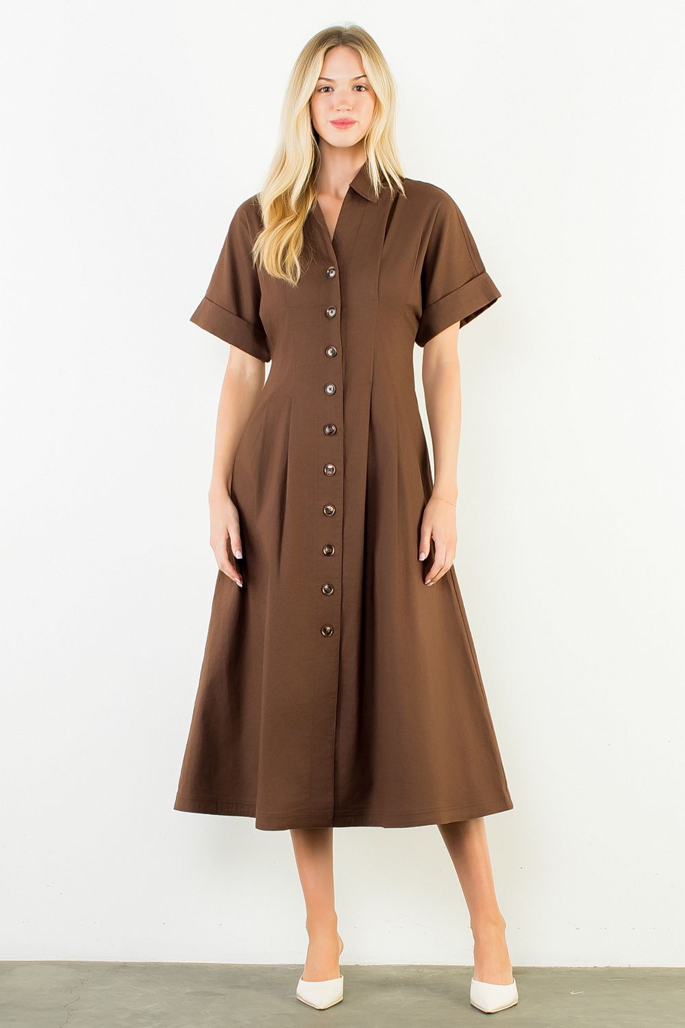 The Brenda Button Dress