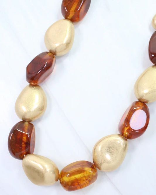 The Alfred Beaded Necklace/ Tortoise