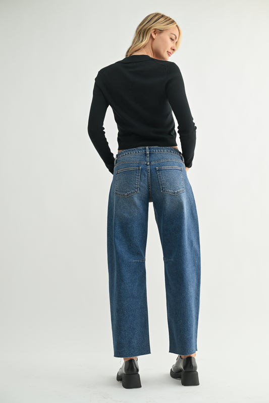 Just Black/ MR Barrel Jean/ Dark Denim