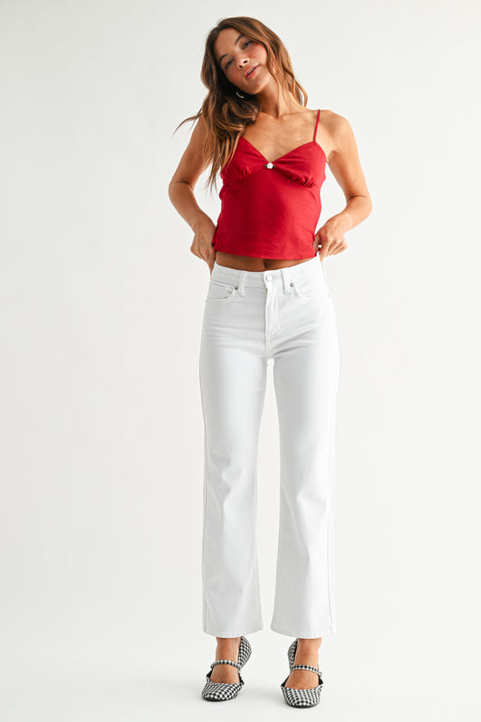 Just Black/ Straight Leg Jean/ White