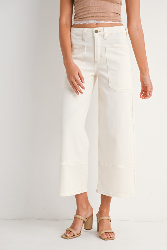 Just Black/ HR Cropped Wide Leg