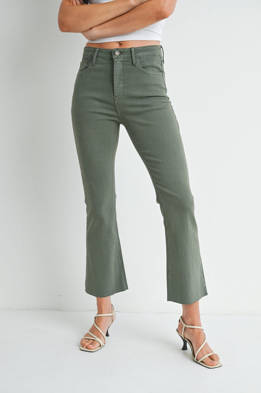Just Black/ HR Tonal Crop Flare/ Vintage Olive