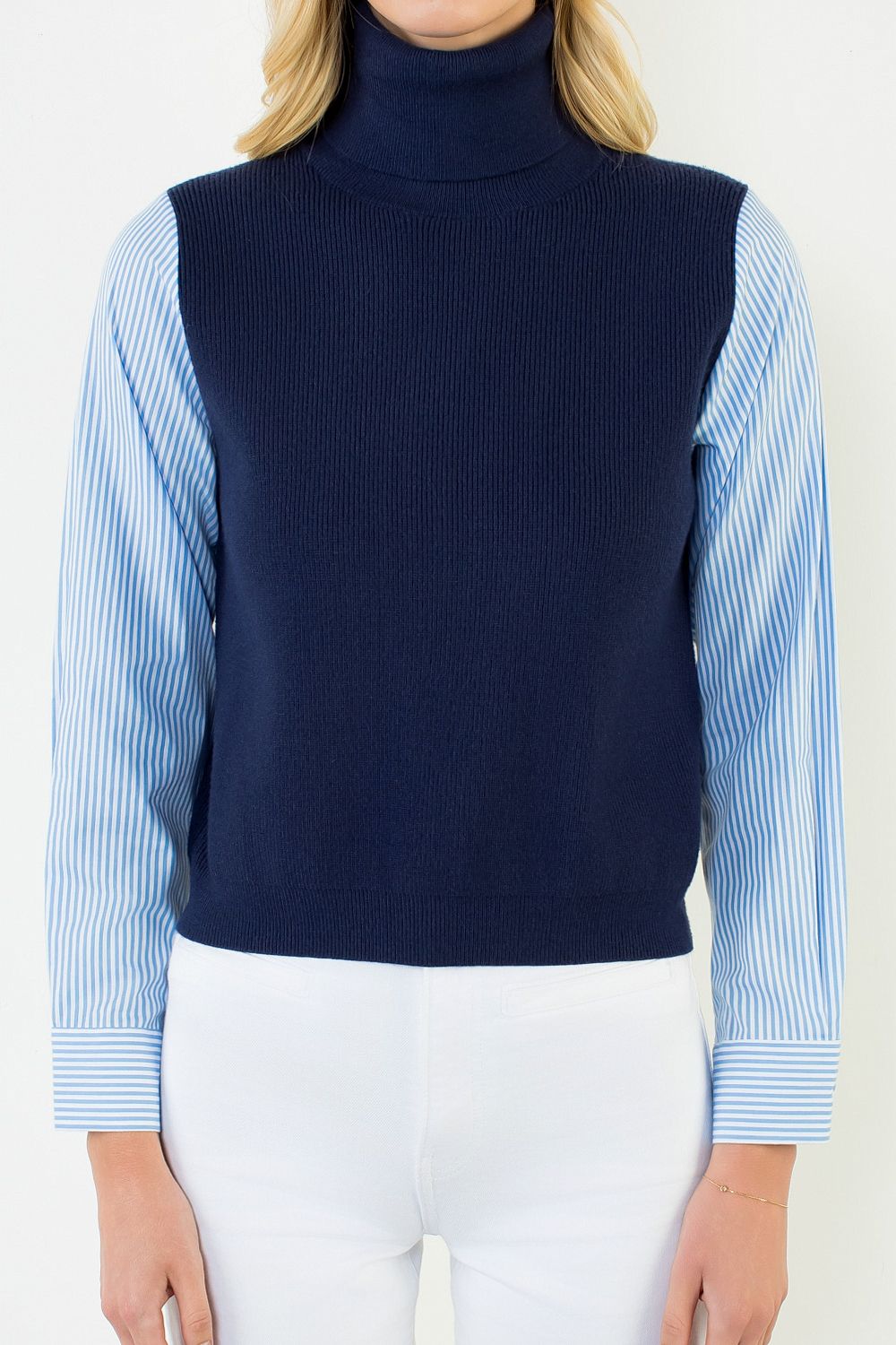 The Sae Striped Sleeve Top
