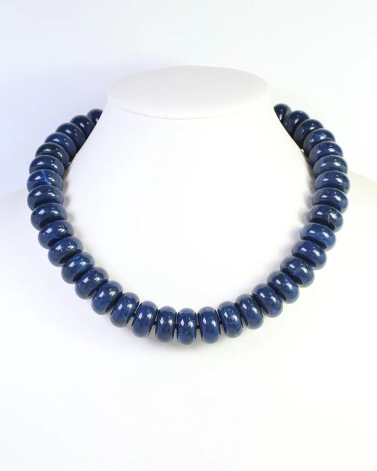 The Pipestone Beaded Necklace/ Navy