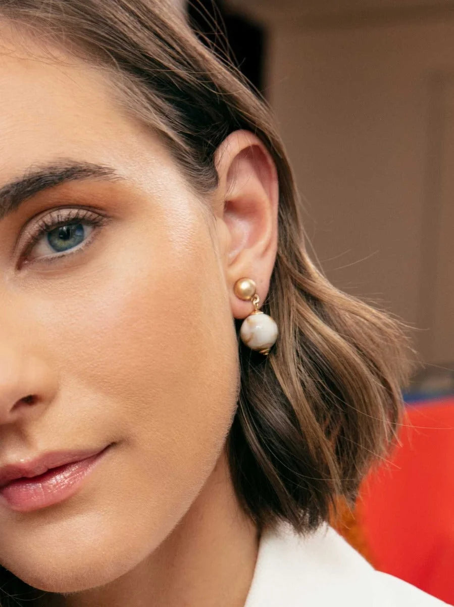 The Marble Bead Drop Earring