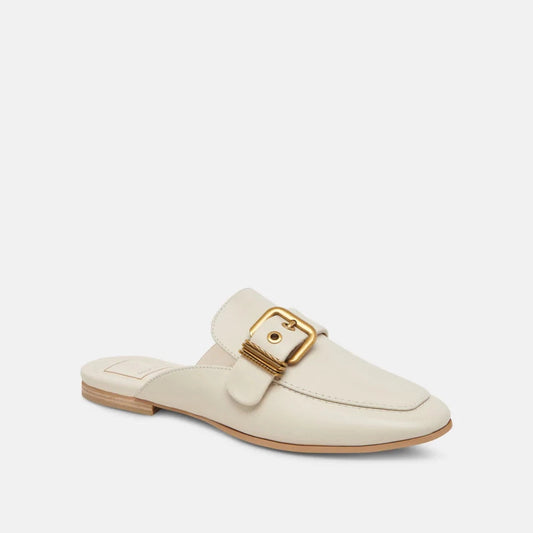 The Santel Ivory Leather Mule