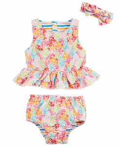 Floral/Stripe Reversible Swimsuit (FINAL SALE)