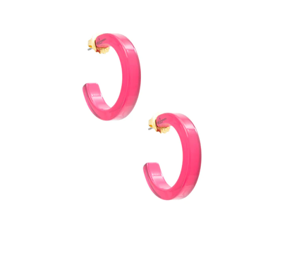 Small Resin Open Hoop Earring/ FINAL SALE