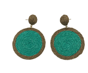 Raffia Circle Earrings