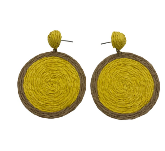 Raffia Circle Earrings