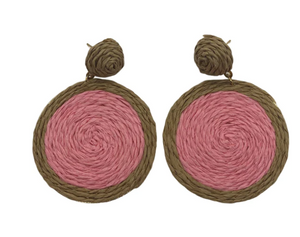 Raffia Circle Earrings