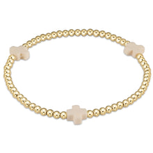 ENewton Signature Cross Gold Pattern 2mm Bead Bracelet